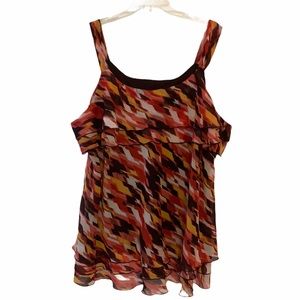 Lane Bryant Fully Lined Fun Print Layered Tank